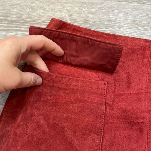 Zara Leather suede A-line miniskirt Front Pockets - Picture 8 of 11